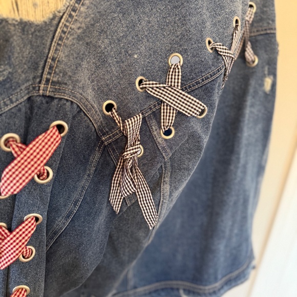 Zara Denim Jacket w Bows - Picture 4 of 4